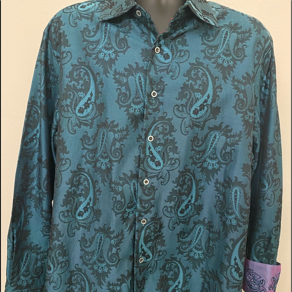 A Robert Graham original, green paisley XL